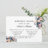 Invitation Élégante couronne Florale Pour Le Dîner De Répétit (Debout devant)