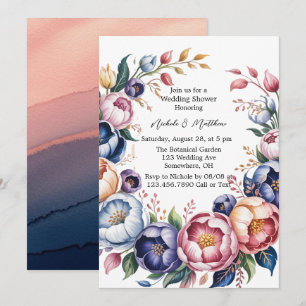 Invitation Élégante couronne Florale pour Wedding shower