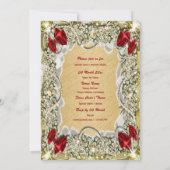 Invitation Élégante couronne rouge de Noël (Dos)