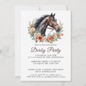 Invitation Elégante course de cheval aquarelle Wreath Derby P (Devant)