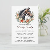 Invitation Elégante course de cheval aquarelle Wreath Derby P (Debout devant)