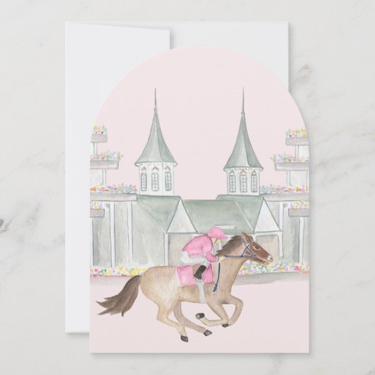 Invitation Élégante course de cheval Derby Party (Dos)