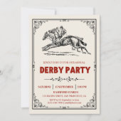 Invitation Élégante course de cheval Derby Party équestre (Devant)