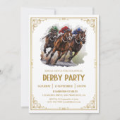 Invitation Élégante course de cheval Derby Party équestre (Devant)