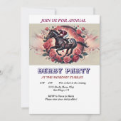 Invitation Elégante course Horse Derby fête Anniversaire Invi (Devant)