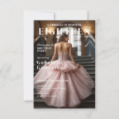 Invitation Élégante couverture de magazine inspiré 18e annive (Devant)