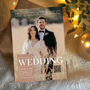 Invitation Élégante couverture de magazine unique Enregistrer