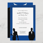 Invitation Elégante Cravate noire fête d'anniversaire Black I (Devant / Derrière)