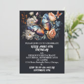 Invitation Elégante création papillon Art Anniversaire (Debout devant)