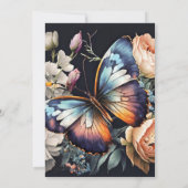 Invitation Elégante création papillon Art Anniversaire (Dos)