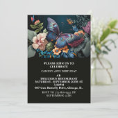 Invitation Elégante création papillon Art Anniversaire (Debout devant)