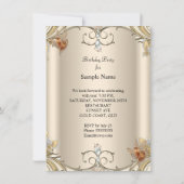Invitation Elégante Crème Beige Gold Butterfly Anniversaire (Dos)