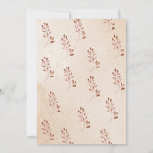 Invitation Elégante Crème Brown Rustique Floral Thanksgiving (Dos)