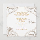 Invitation Elégante Crème de mariage Blanc Cygnes Bow (Dos)