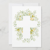 Invitation Elégante Crème de verdure Floral Baptême Invitatio (Dos)