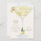 Invitation Elégante crème et Wedding shower Limoncello Jaune (Devant)