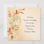Invitation Elégante Crème Hydrangea Floral Mariage chrétien (Dos)