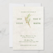 Invitation Elégante crème ocre neutre vert rustique (Devant)