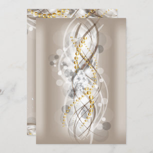 Invitation Elégante Crème Or Diamond Partie de bijoux long