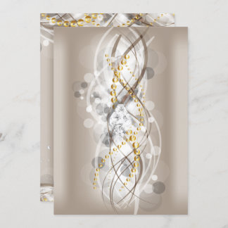 Invitation Elégante Crème Or Diamond Partie de bijoux long