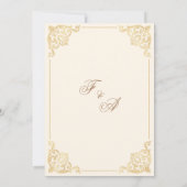 Invitation Elégante Crème Or Mariage musulman islamique (Dos)