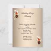 Invitation Elégante Crème Orange Bijou café fête d'anniversai (Dos)