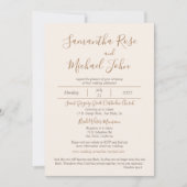 Invitation Elégante crème romantique d'ivoire off Mariage bla (Devant)