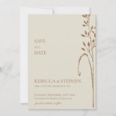 Invitation Elégante crème & terracotta boho enregistrer la da (Devant)