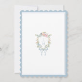 Invitation Élégante crête de couronne fleurie | Mariage monog (Dos)