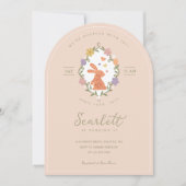 Invitation Elégante crête de lapin de Pâques Printemps Floral (Devant)