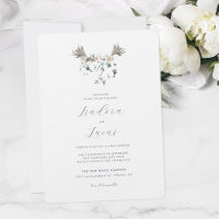 Élégante crête Mariage de l'orignal floral Antler