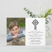 Invitation Elégante Croix celtique Photo Première Communion S (Debout devant)