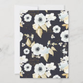 Invitation Elégante Croix Florale Bleue Première Communion Sa (Dos)