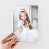 Invitation Elégante Croix Florale Fille Première Communion Ph