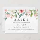 Invitation Élégante Dainty Automne Floral Bride Fête des mari (Devant)