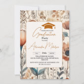 Invitation Élégante Dainty Fleur sauvage fête de graduation (Devant)