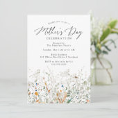Invitation Élégante Dainty Fleur sauvage fête des mères (Debout devant)