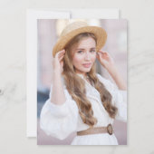 Invitation Élégante Dainty Fleur sauvage Photo Graduation Par (Dos)