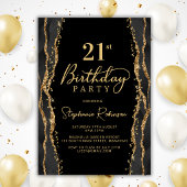 Invitation élégante d'anniversaire 21 ans en agate