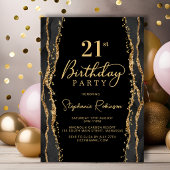 Invitation élégante d'anniversaire 21 ans en agate