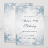 Invitation élégante d'anniversaire 30 ans d'hiver (Devant / Derrière)