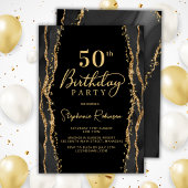 Invitation élégante d'anniversaire 50 ans en Agate