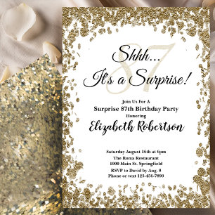 Invitation élégante d'anniversaire 87 ans surprise