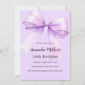 Invitation élégante d'anniversaire avec un ruban l (Devant)