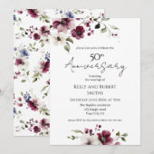 Invitation élégante d'anniversaire de mariage à mo (Devant / Derrière)