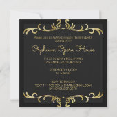 Invitation élégante d'anniversaire en or (Dos)