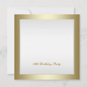 Invitation élégante d'anniversaire en or blanc (Dos)