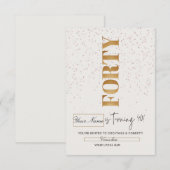 Invitation élégante d'anniversaire « Quarante » en (Devant / Derrière)