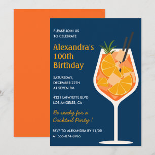 Invitation élégante de 100e anniversaire Cocktail