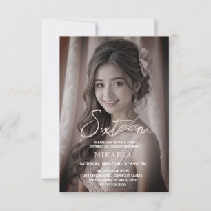 Invitation élégante de 16 ans d'anniversaire en or